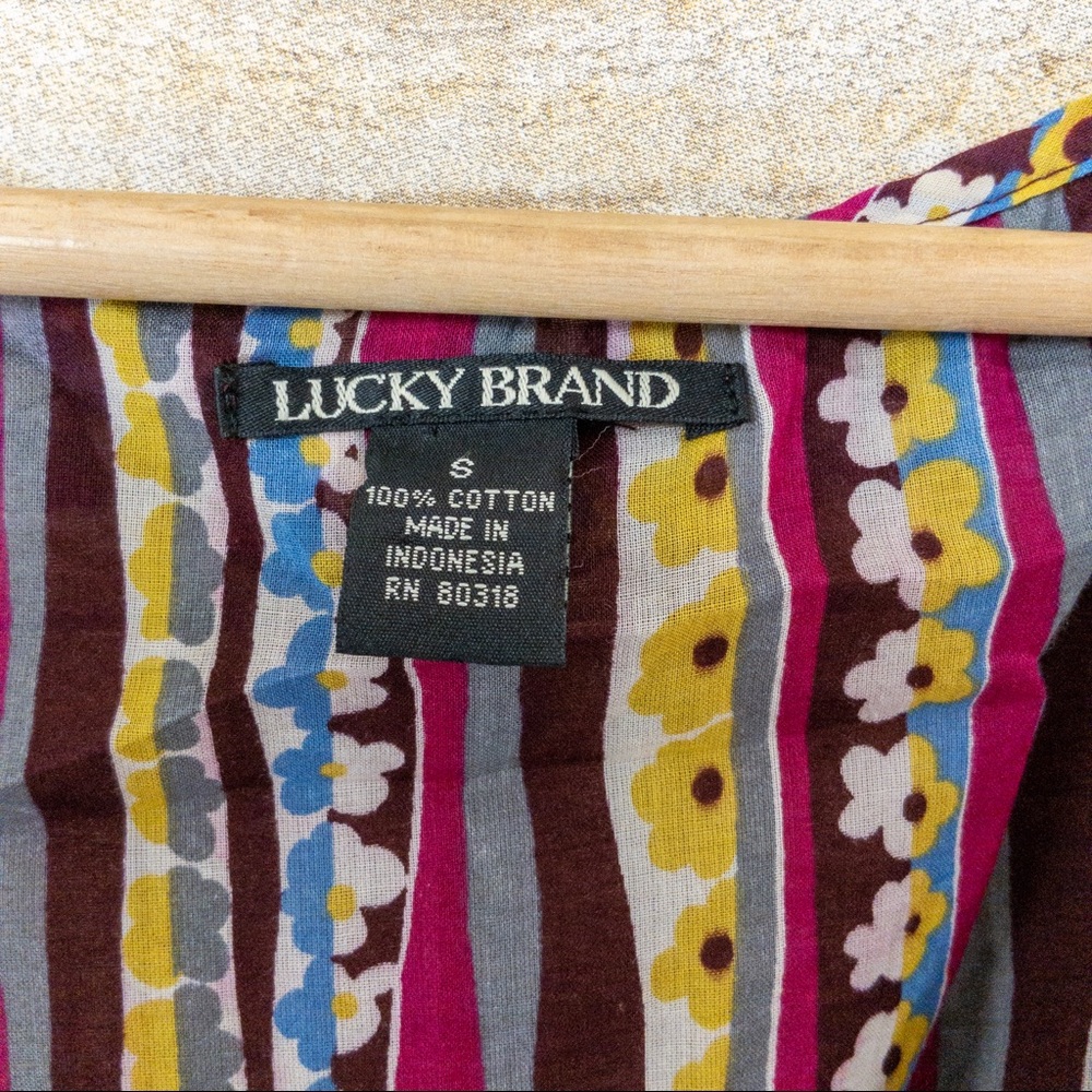 Lucky Brand Blouse Multicolor Stripe Cap S… - Picture 4 of 4